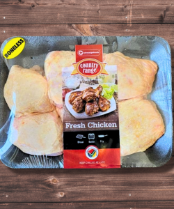 Country Range 6 Piece Chicken Boneless Thighs - Fresh/Frozen (±550g)