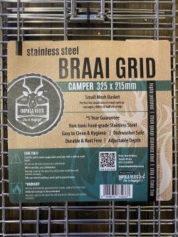 Alternative view of .Impala Braai Grid Stainless Steel Camper 325 x 215mm Height Adjustable