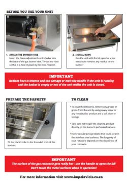 Impala Mini Spit Gas Rotisserie (W:50.5cm - D:42.5cm - H:40cm) - Image 7