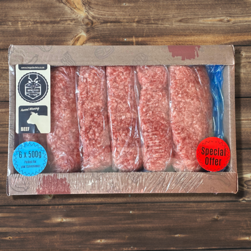 Ground Beef Mince Bulk Box (6x500g)