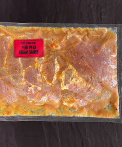 Pork Prego Steaks x 4  Peri-Peri Braai Sauce (700g)