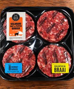 Burger Patties - 8 x 100g Kalahari Salt & Pepper